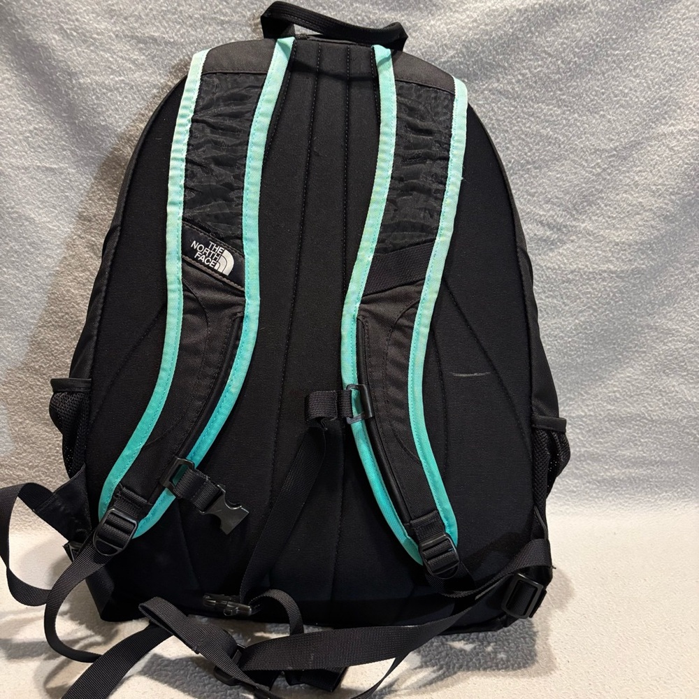 The North Face Black Jester Backpack with Teal Trim - Picture 4 of 12